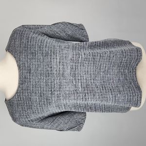 BANANA REPUBLIC Marled Gray Short Structured Sleeve Knit Career Top Size MP EUC